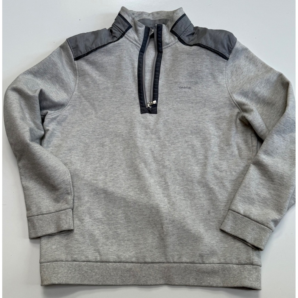 Calvin Klein Performance Womens Gray Quarter Zip Pullover Sweatshirt Activewear